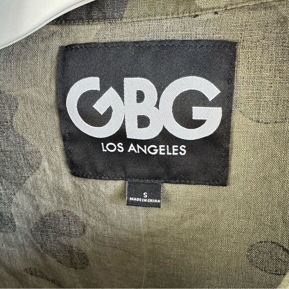 GBG Los Angeles Camo Linen Blend Shirt Jacket Shacket Size S NWT - Picture 2 of 3